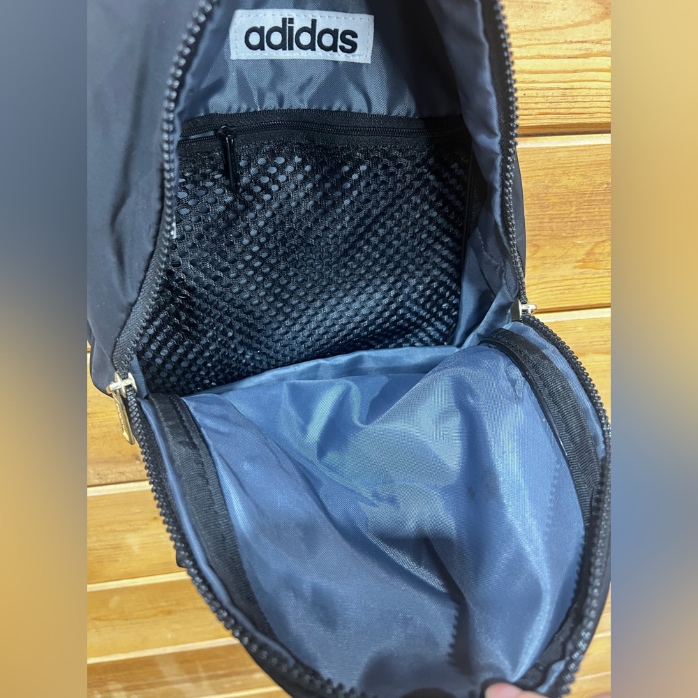 Adidas Quilted Mini Backpack – Black with Brushed Brass Zippers | Everyday Use - Picture 6 of 8